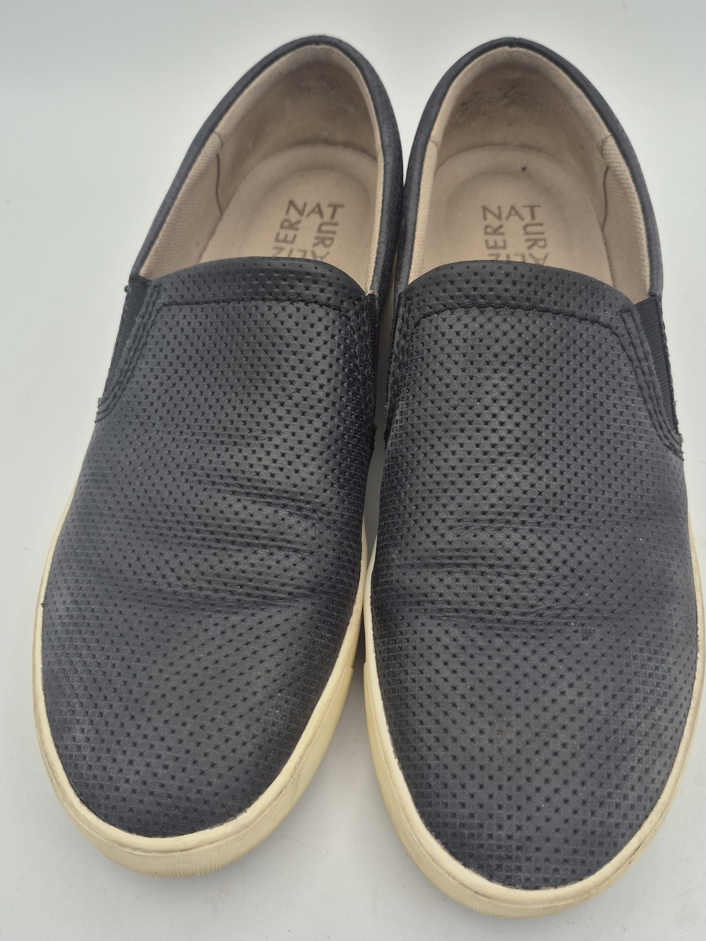 Naturalizer Slip On Sneakers Black Perforated Comfort Casual Shoes Womens